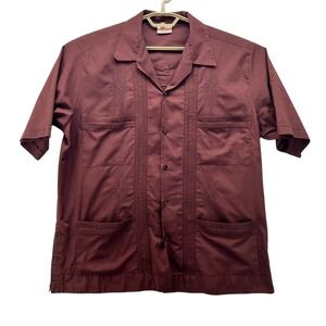 Guayabera Button‎ Up Shirt Chocolate Brown 42